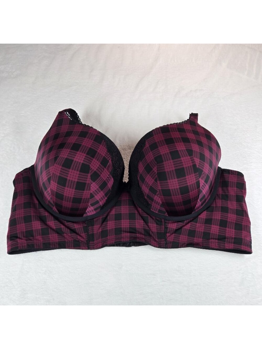 Torrid Curve Bra 50D 360 Back Smoothing Lightly Lined T-Shirt Underwire Plaid
